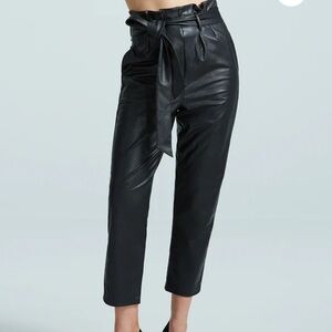 NWOT leather pants  with pockets and tie belt